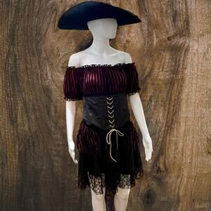 XL Pirate Costume Plus Size LadySeas Halloween Wench Renaissance Faire Goth Dres